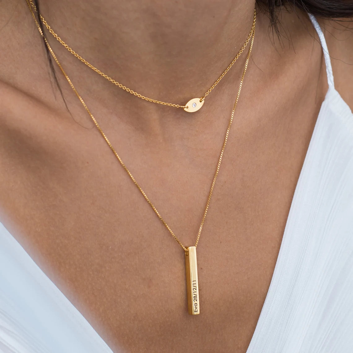 Personalized 3D Bar Necklace