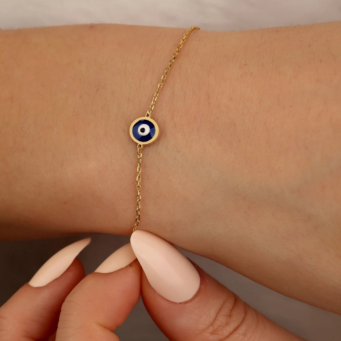 Dainty Evil Eye Charm Bracelet