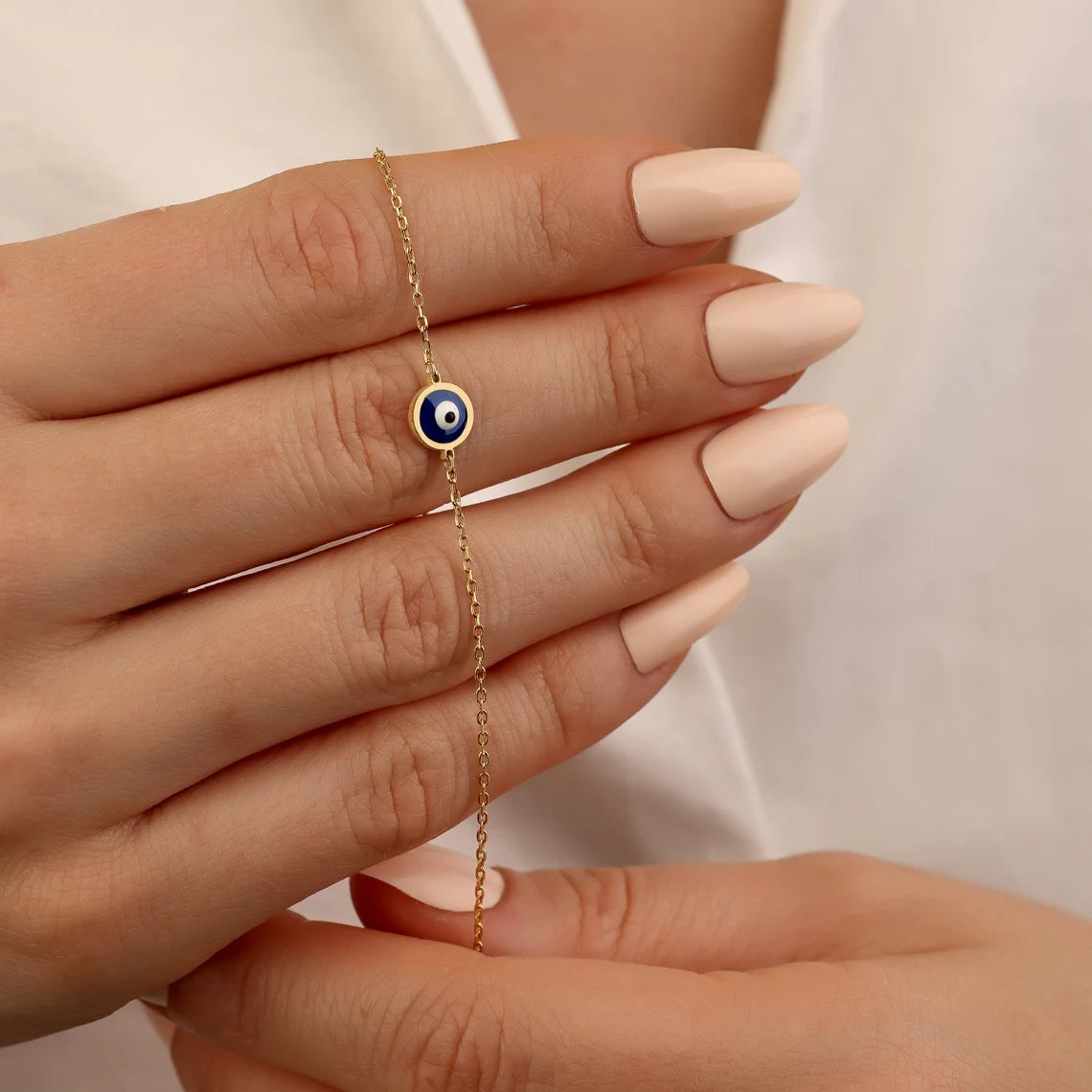 Dainty Evil Eye Charm Bracelet