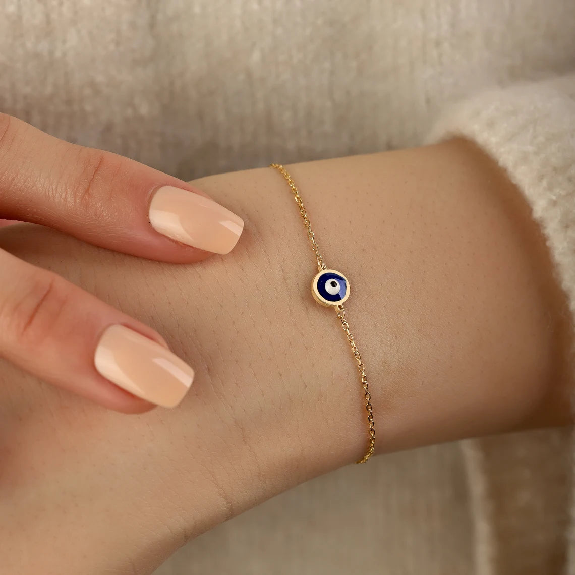 Dainty Evil Eye Charm Bracelet