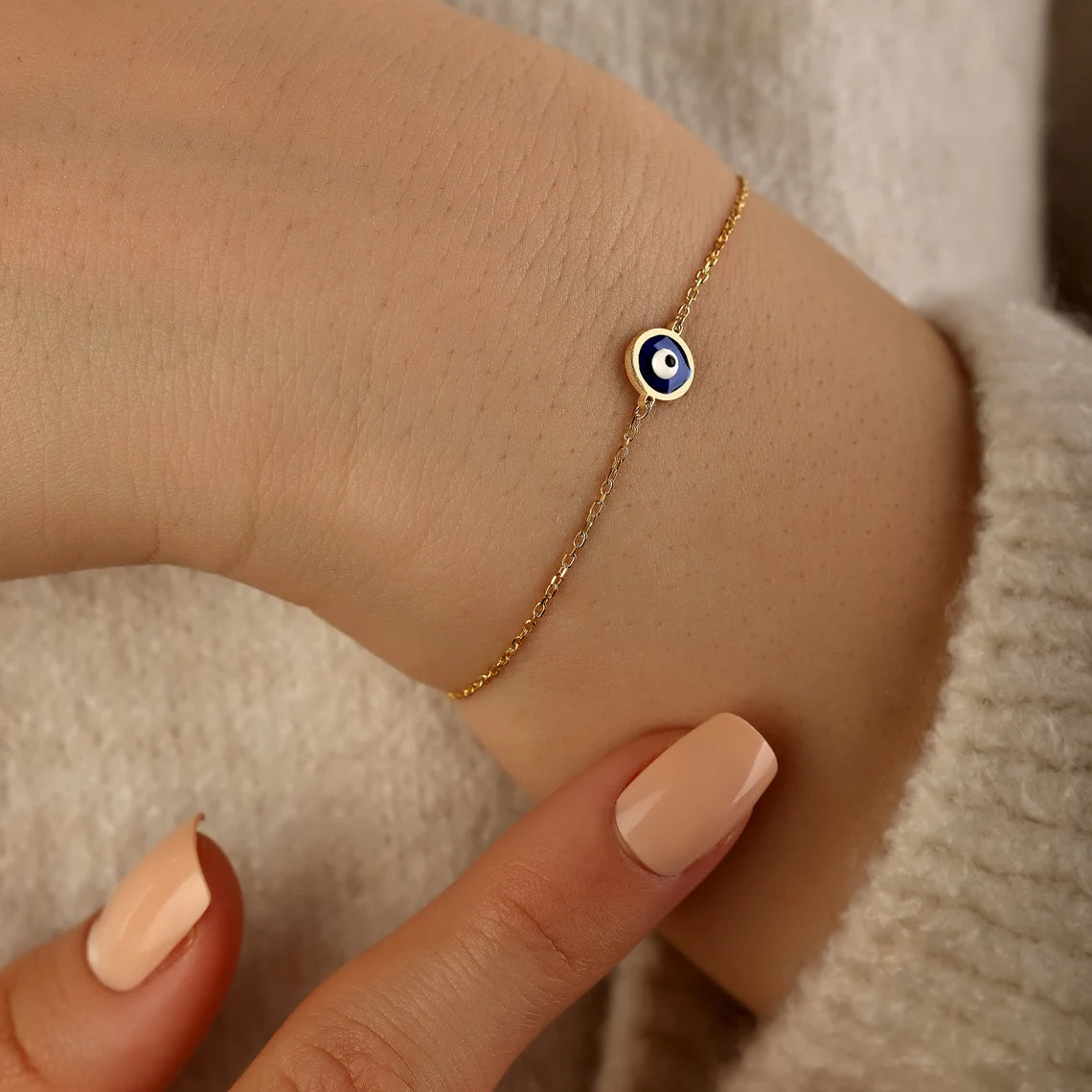 Dainty Evil Eye Charm Bracelet