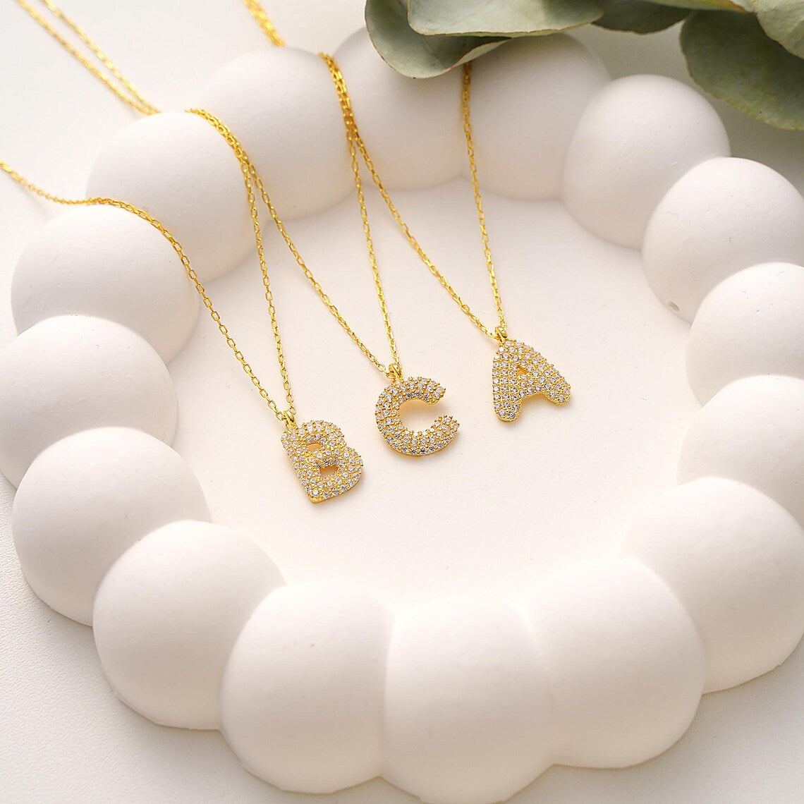 Initial Bubble Necklace