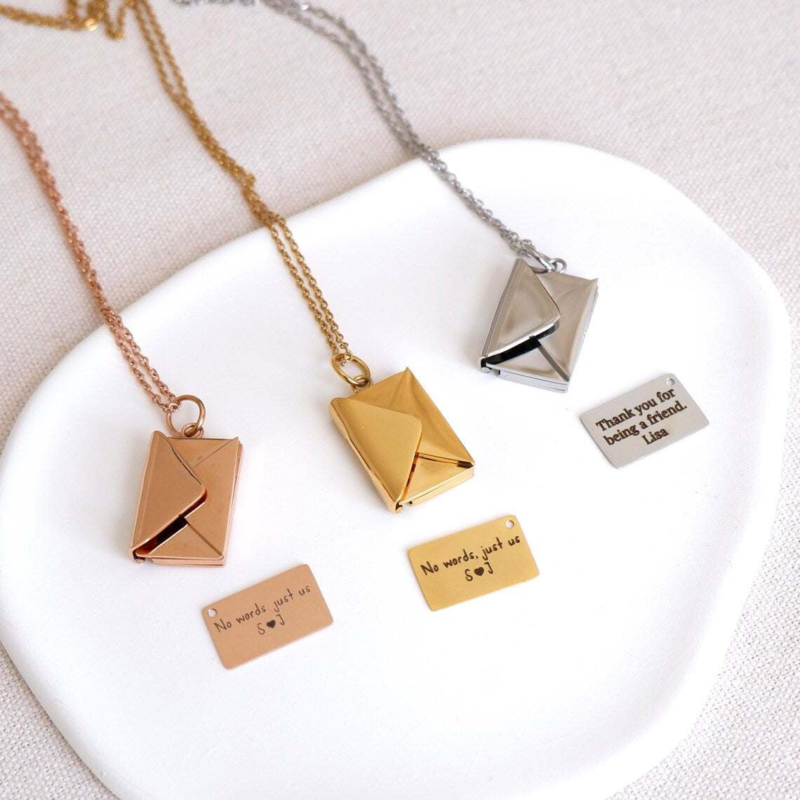 Personalized Envelope Letter Necklace