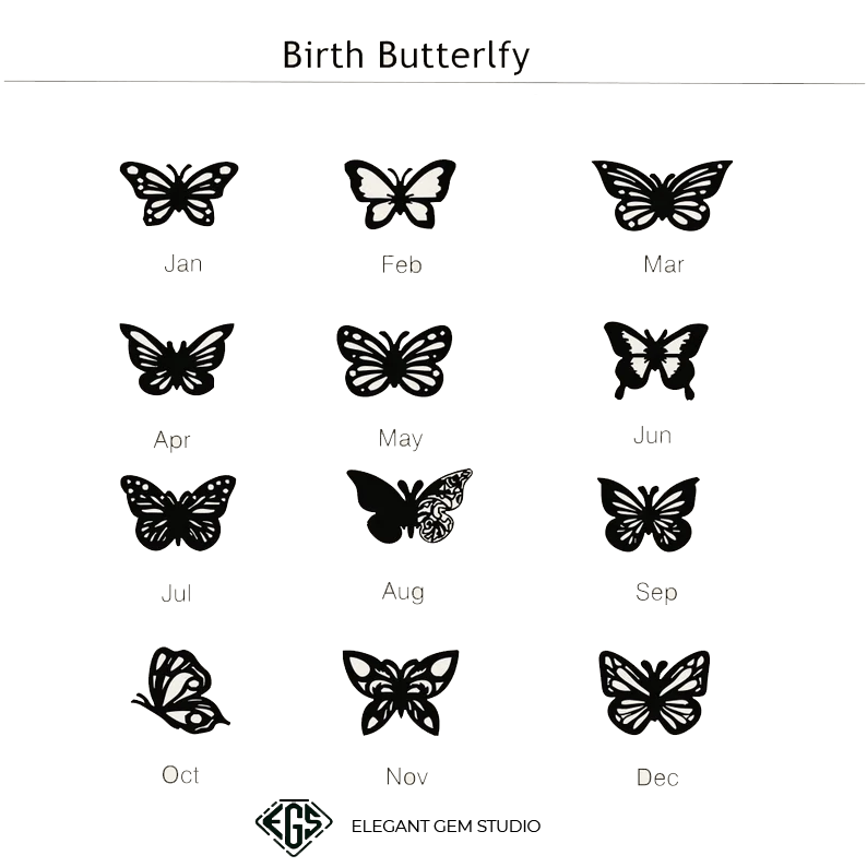 Birth Butterfly Name Necklace