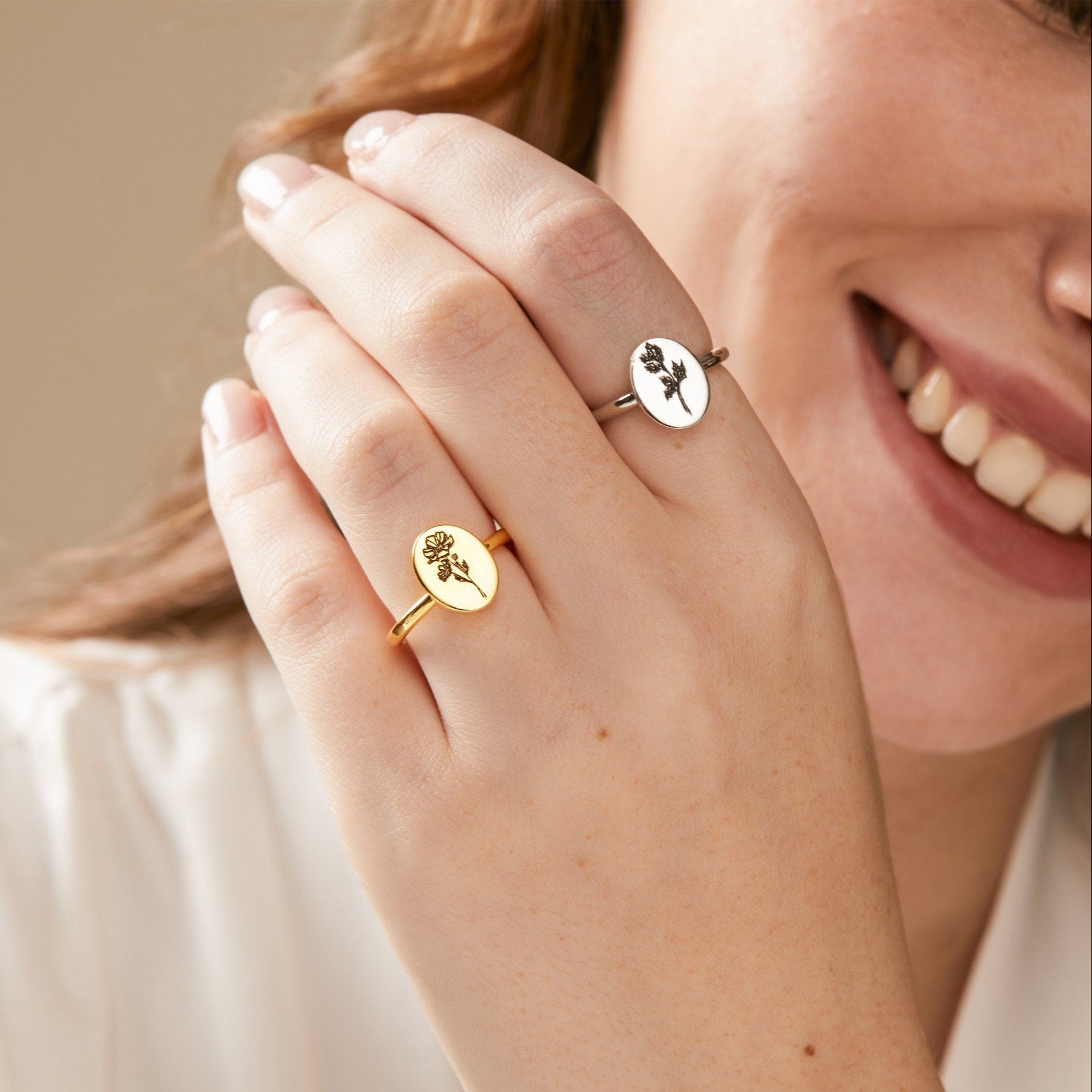 Personalised Birth Flower Ring