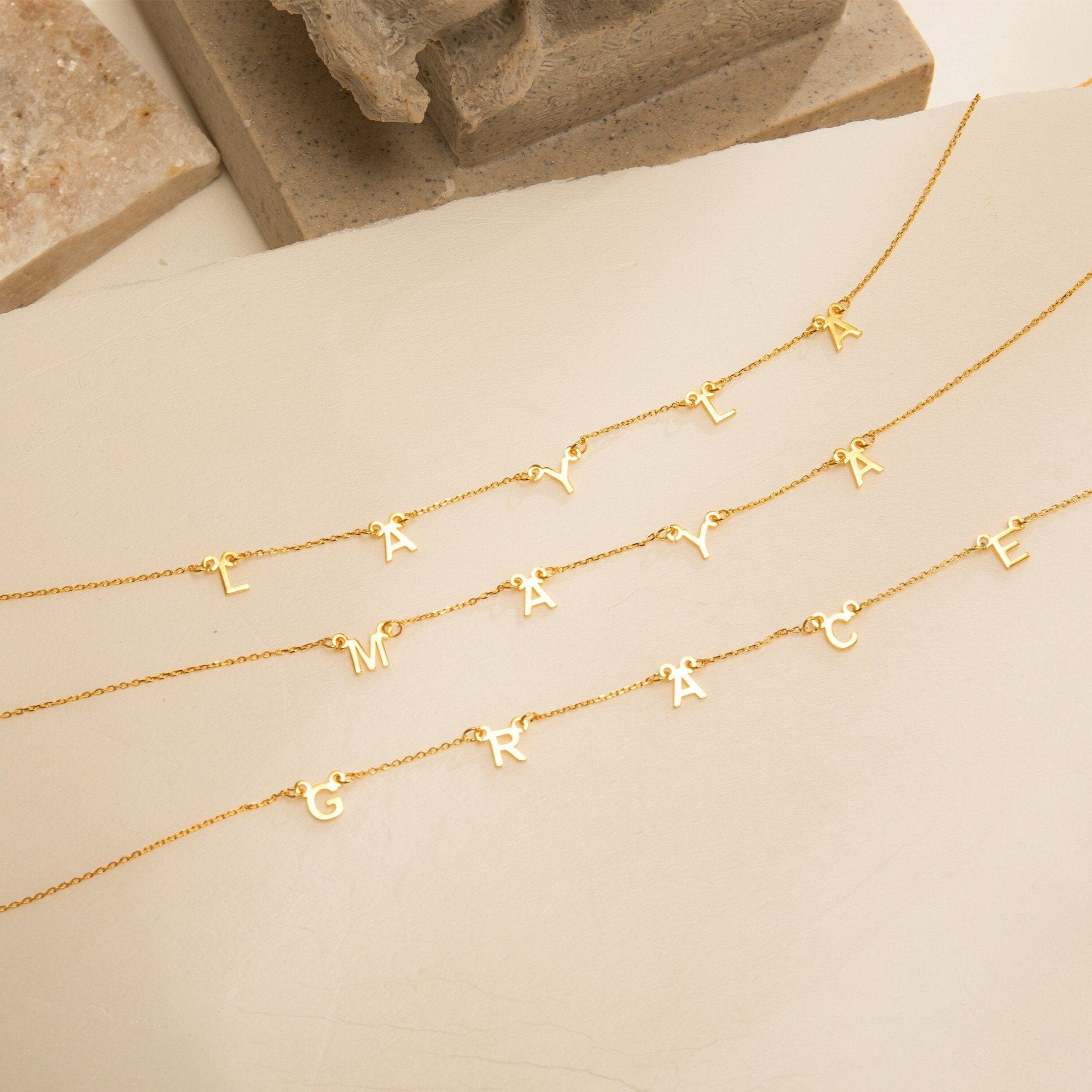 Personalized Gold Letter Name Necklace