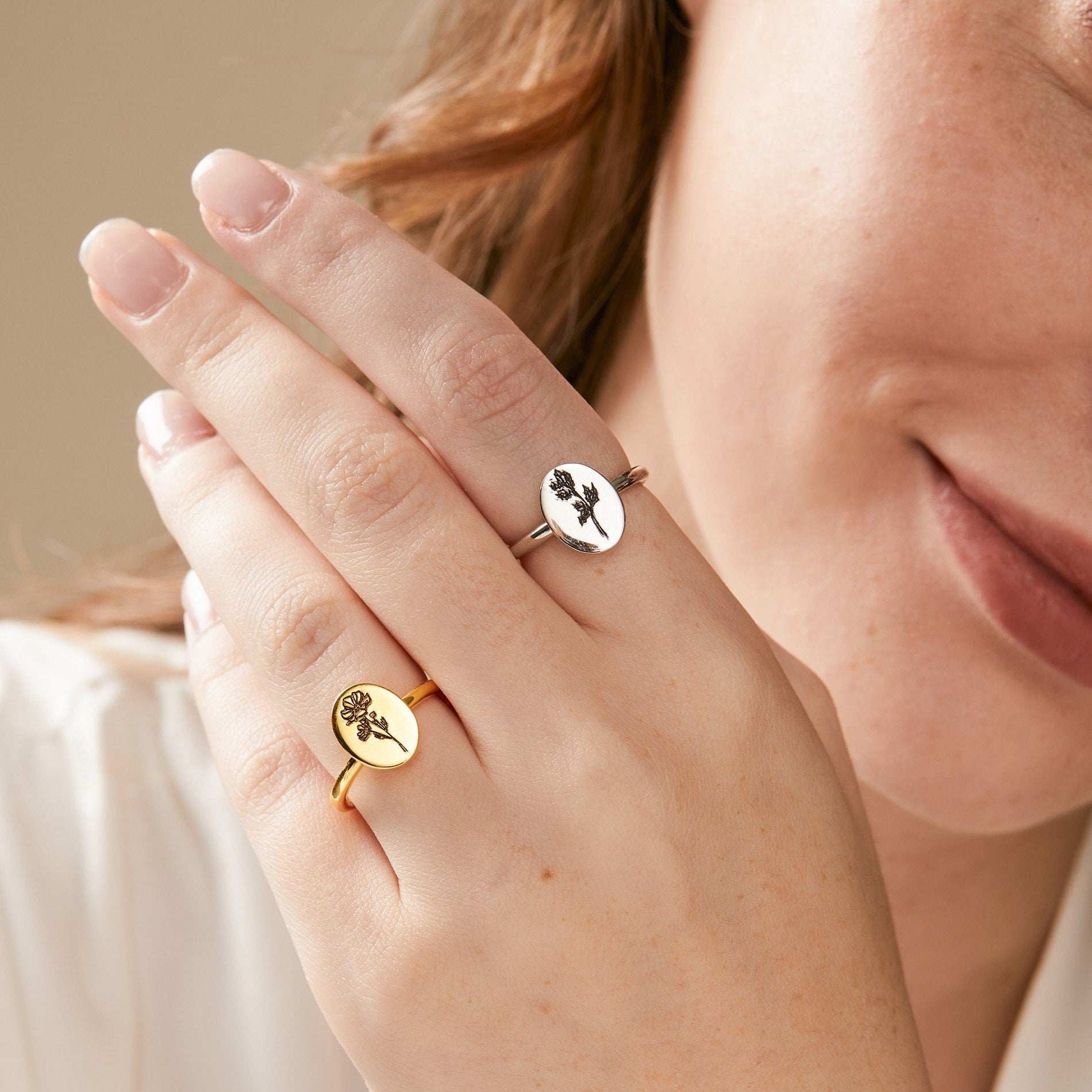 Personalised Birth Flower Ring