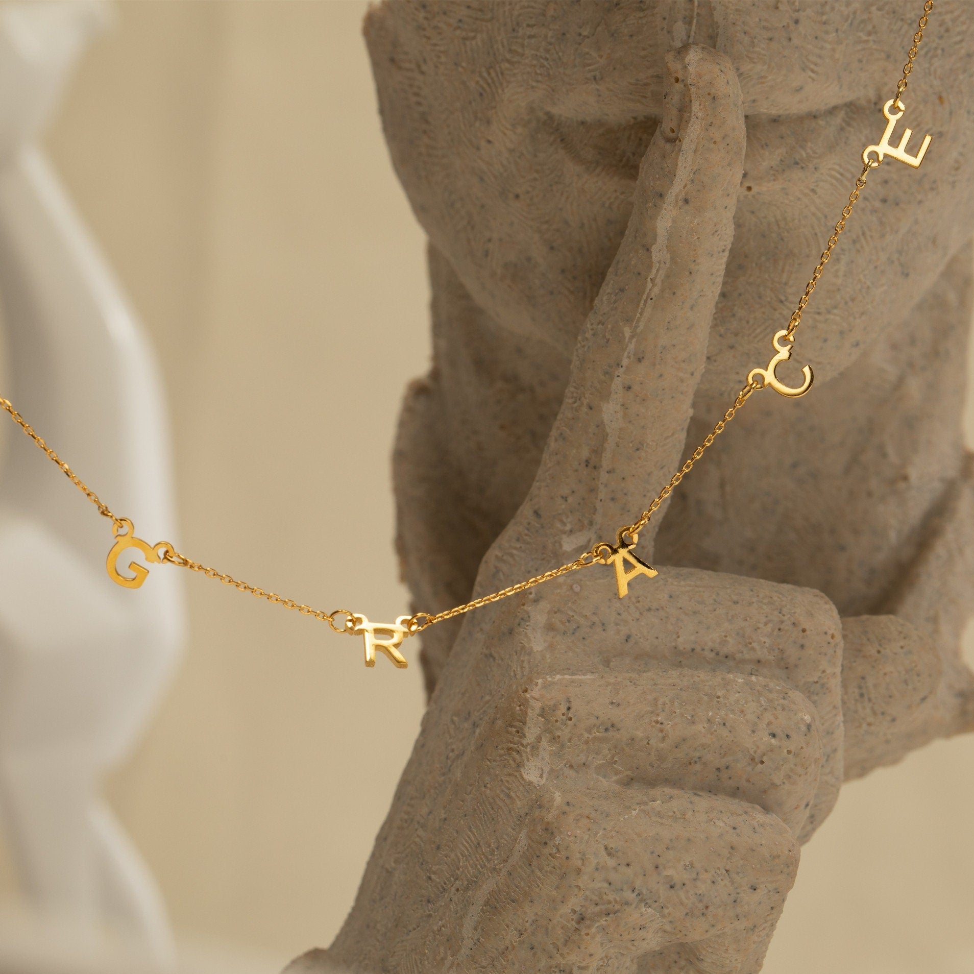 Personalized Gold Letter Name Necklace