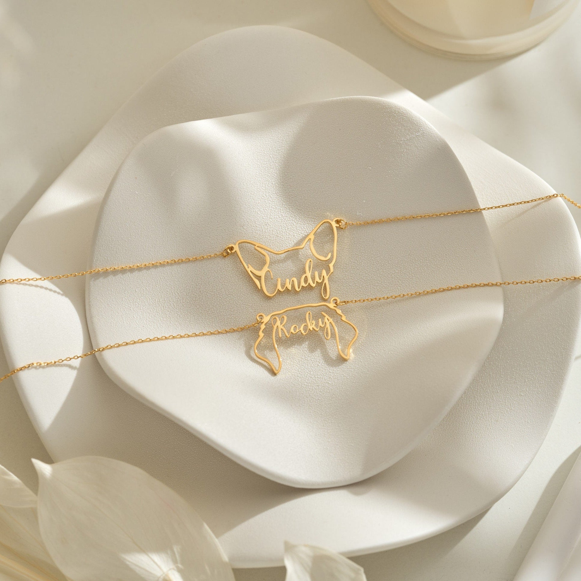 Dog Ear Name Necklace