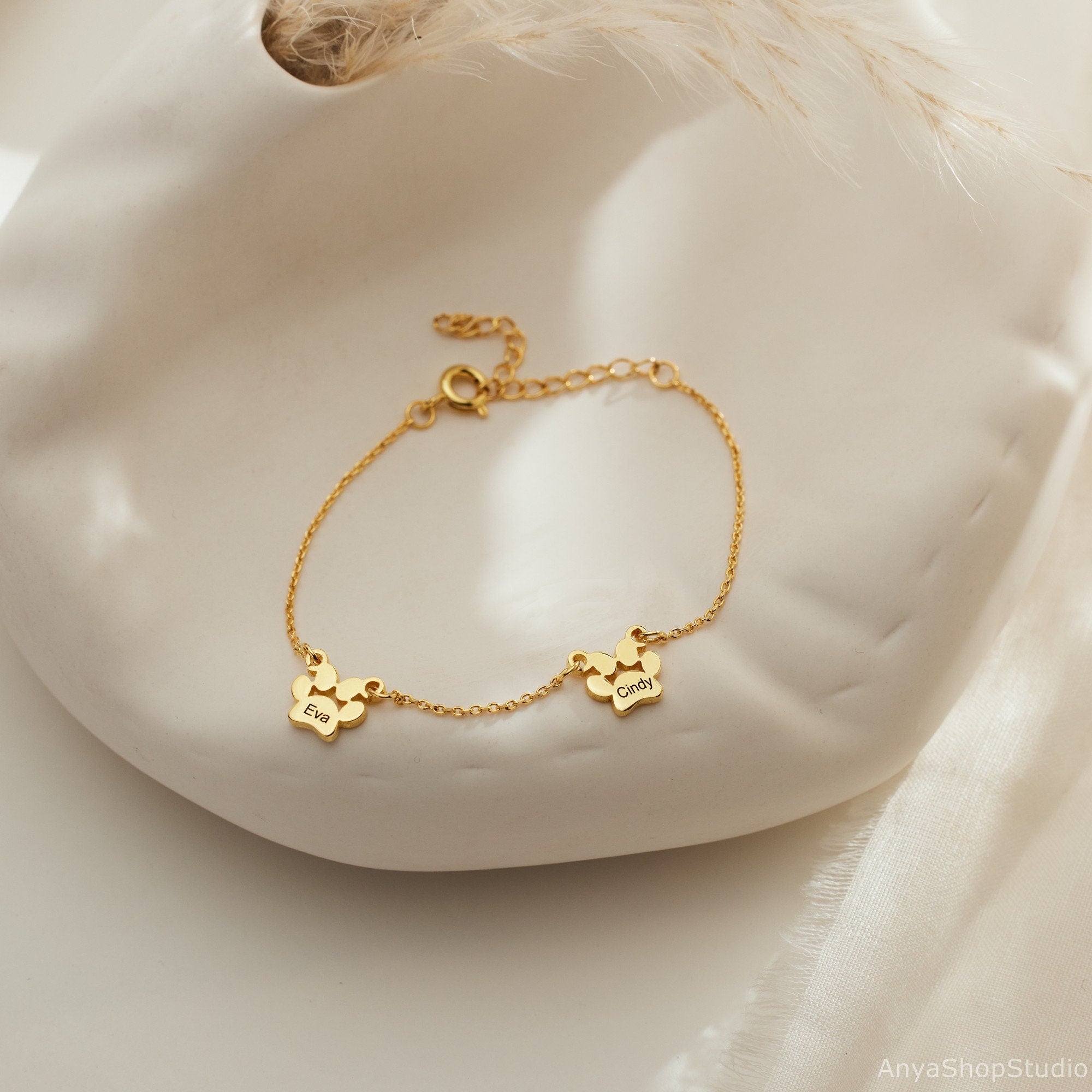 Custom Paw Name Bracelet