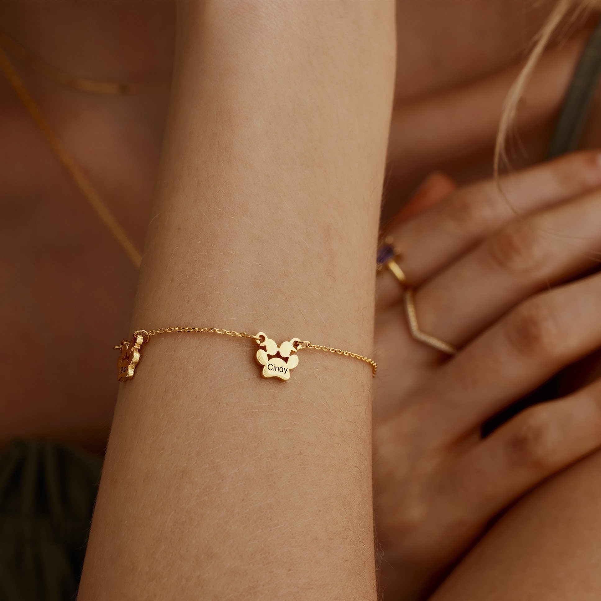Custom Paw Name Bracelet