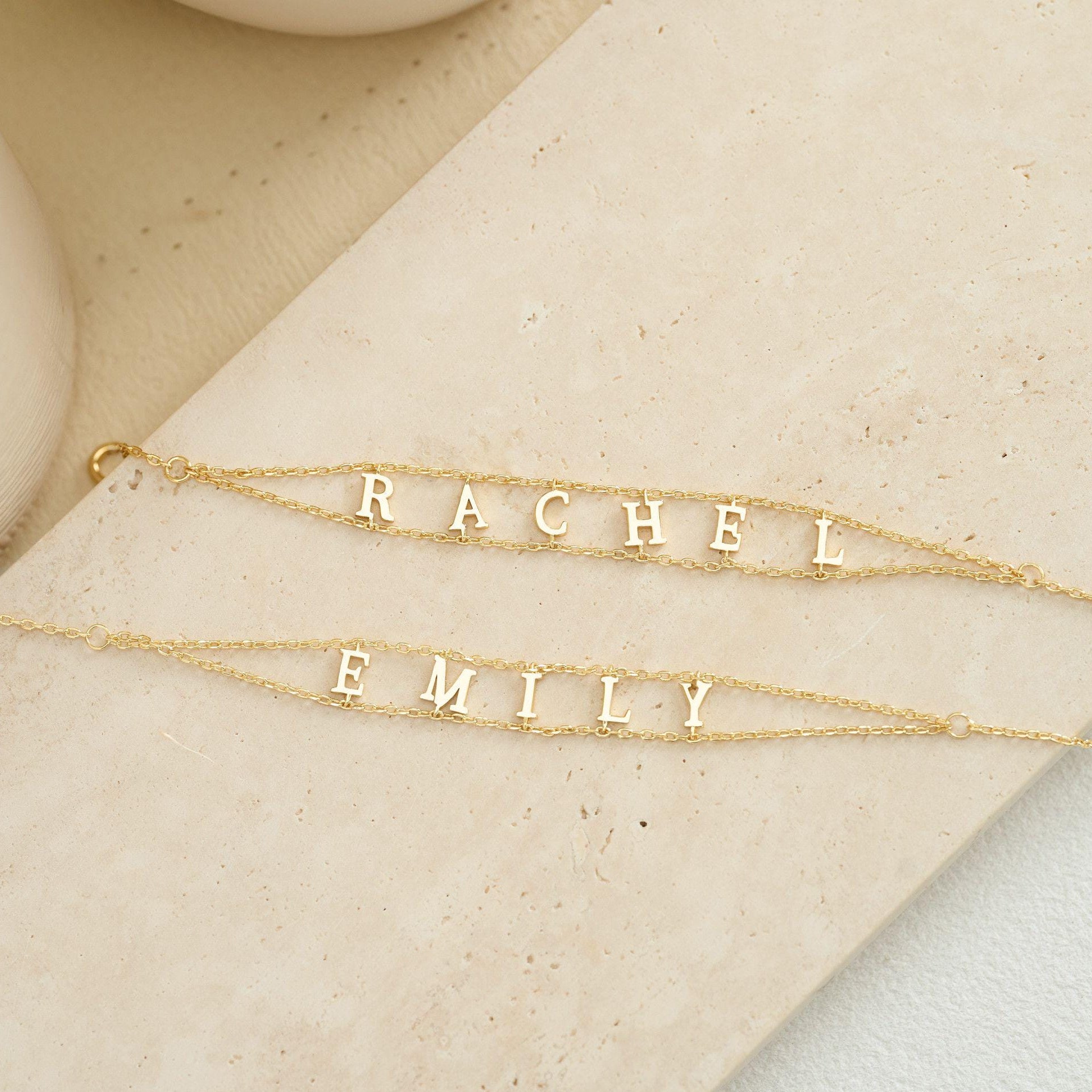 Layered Chain Initial Bracelet