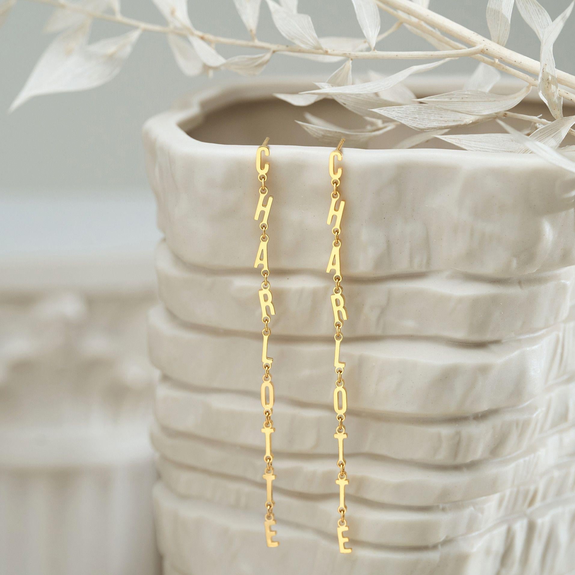 Personalized Name Drop Earrings
