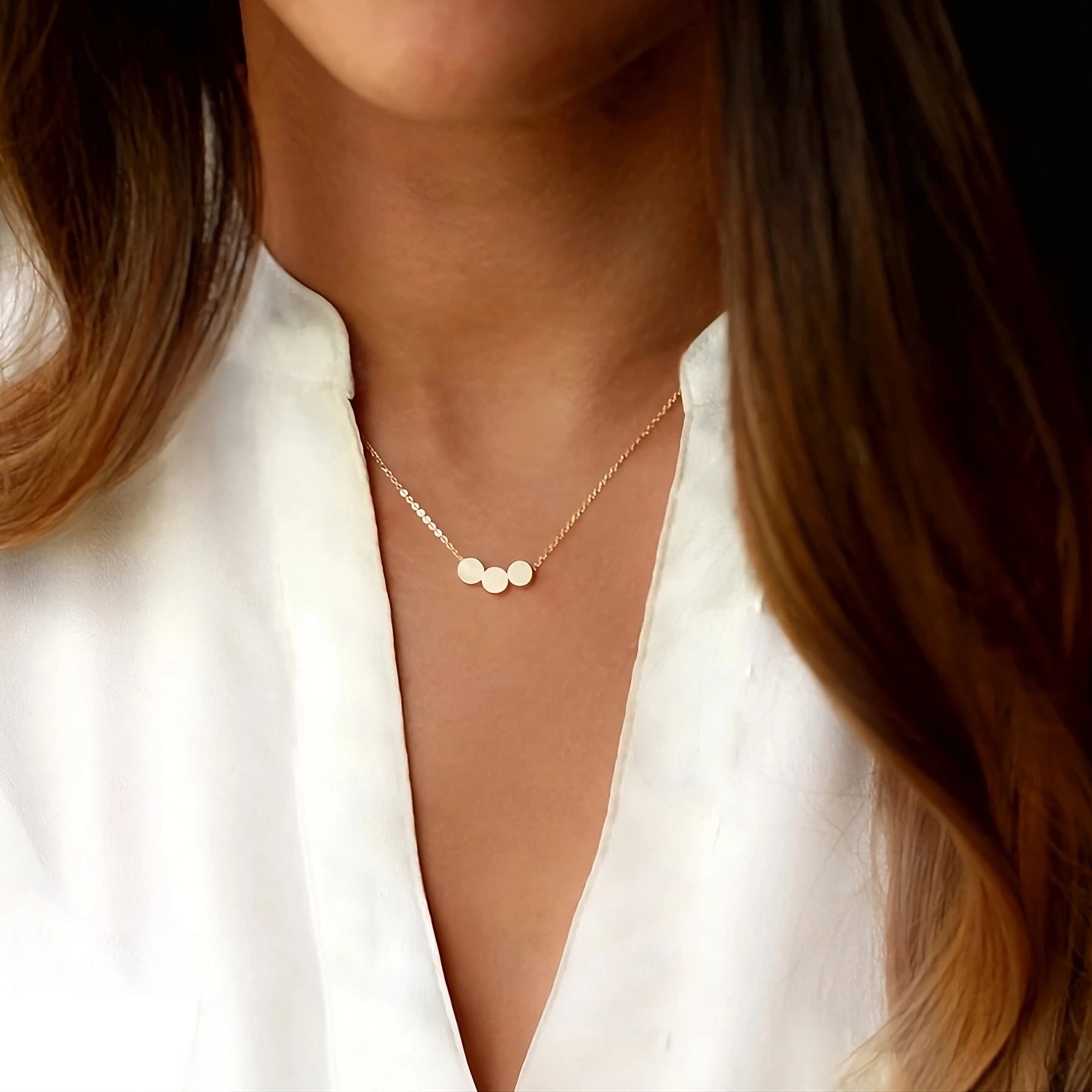 Tiny Circle Initial Necklace