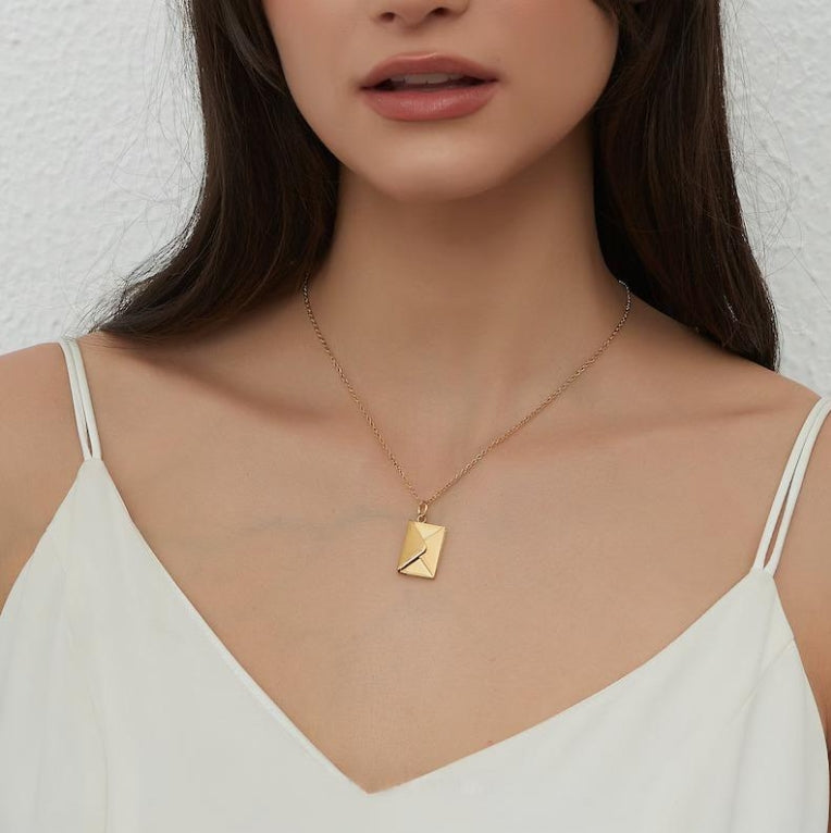 Personalized Envelope Letter Necklace
