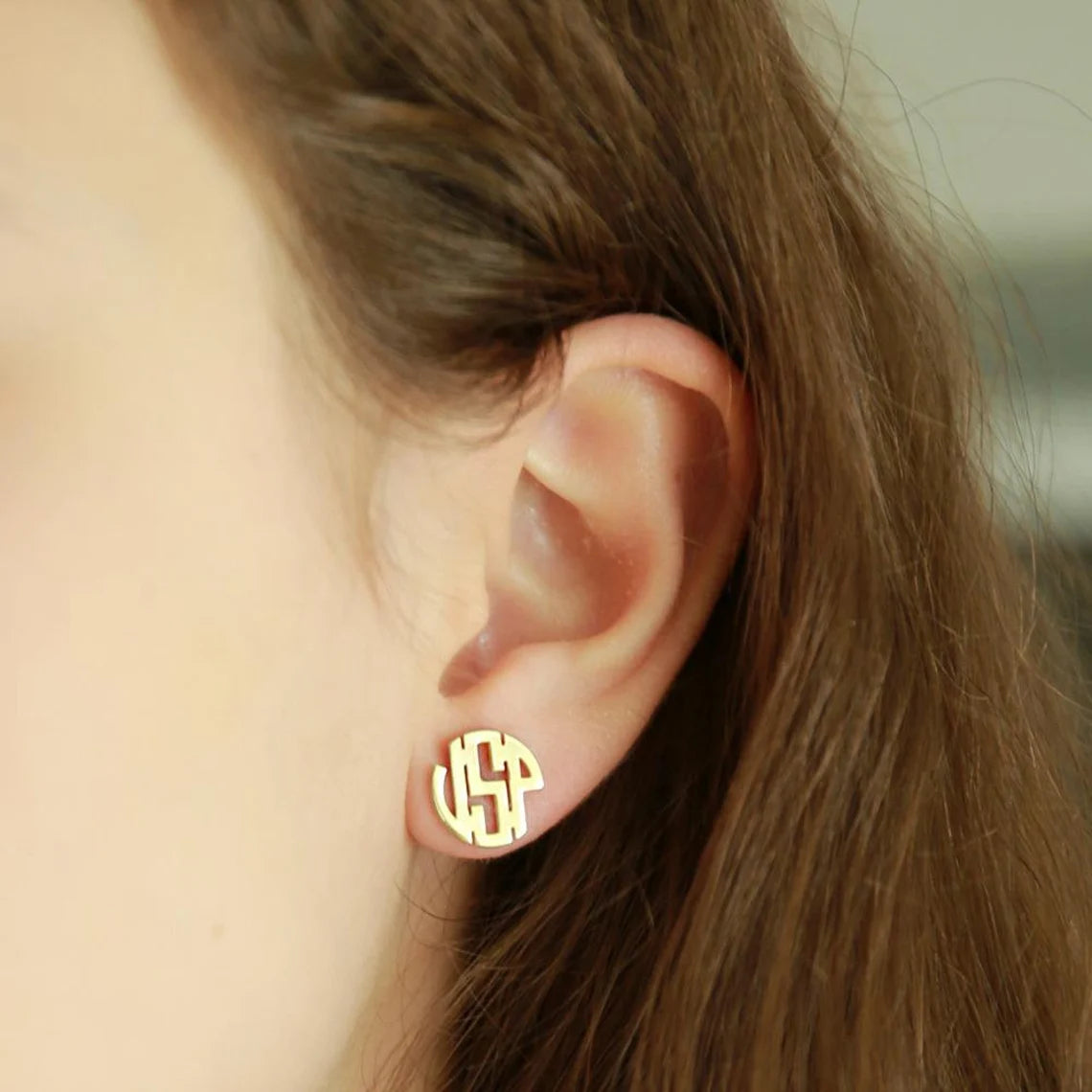 Personalized Dainty Monogram Initials Earrings