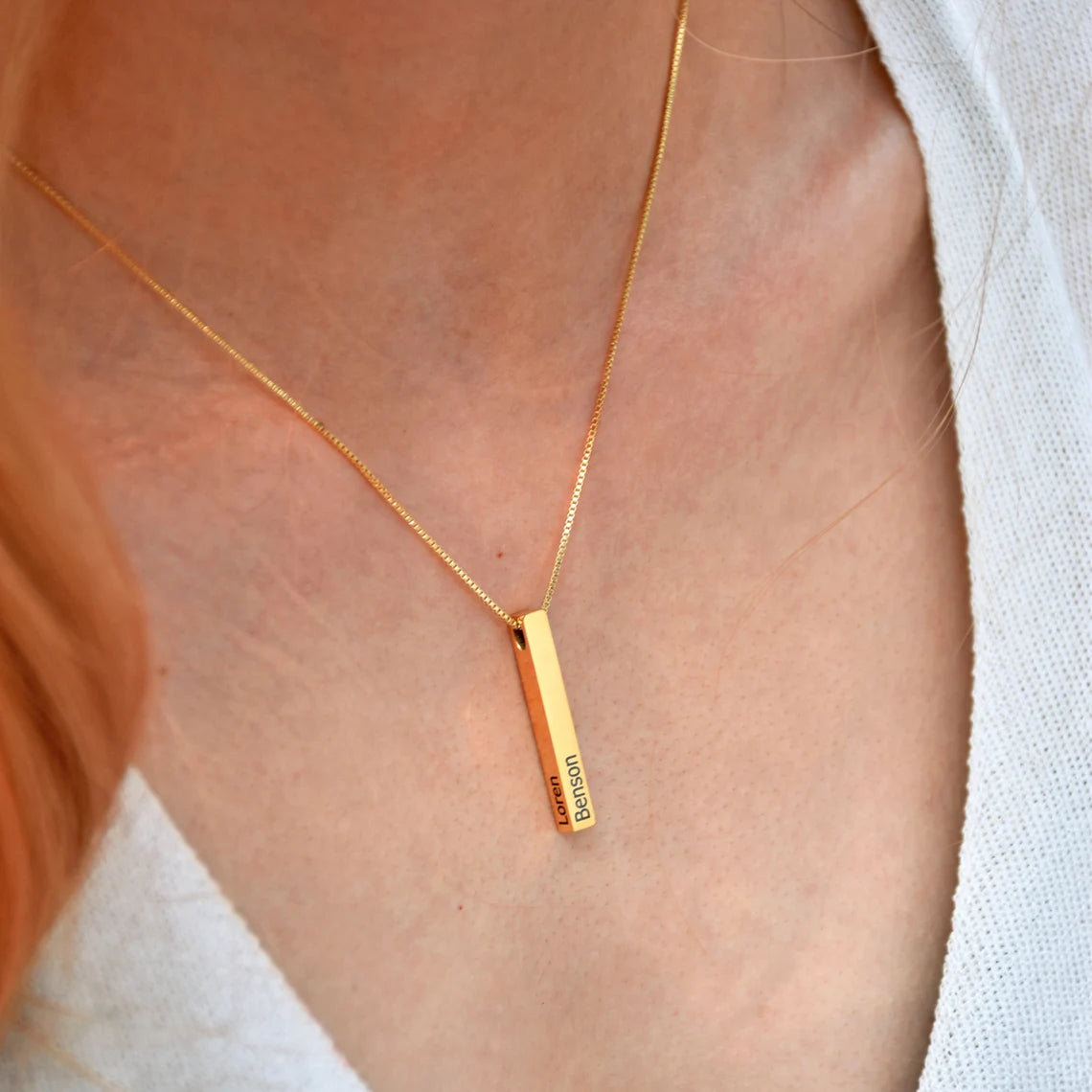 Personalized 3D Bar Necklace