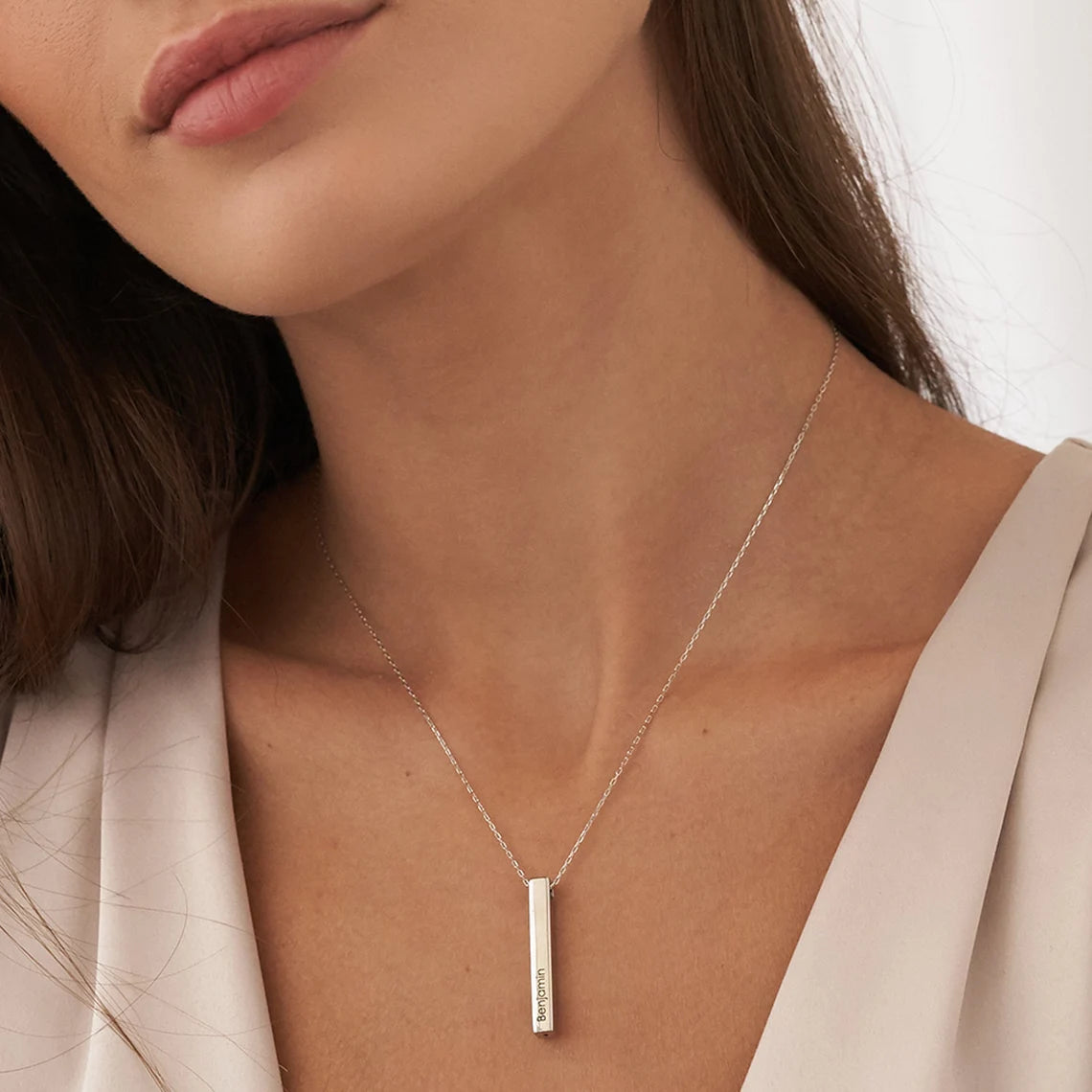 Personalized 3D Bar Necklace