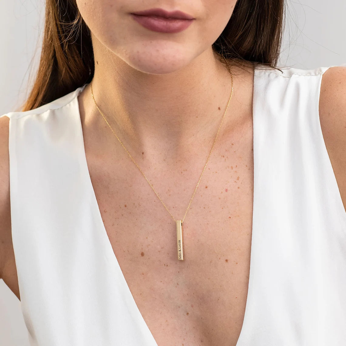Personalized 3D Bar Necklace