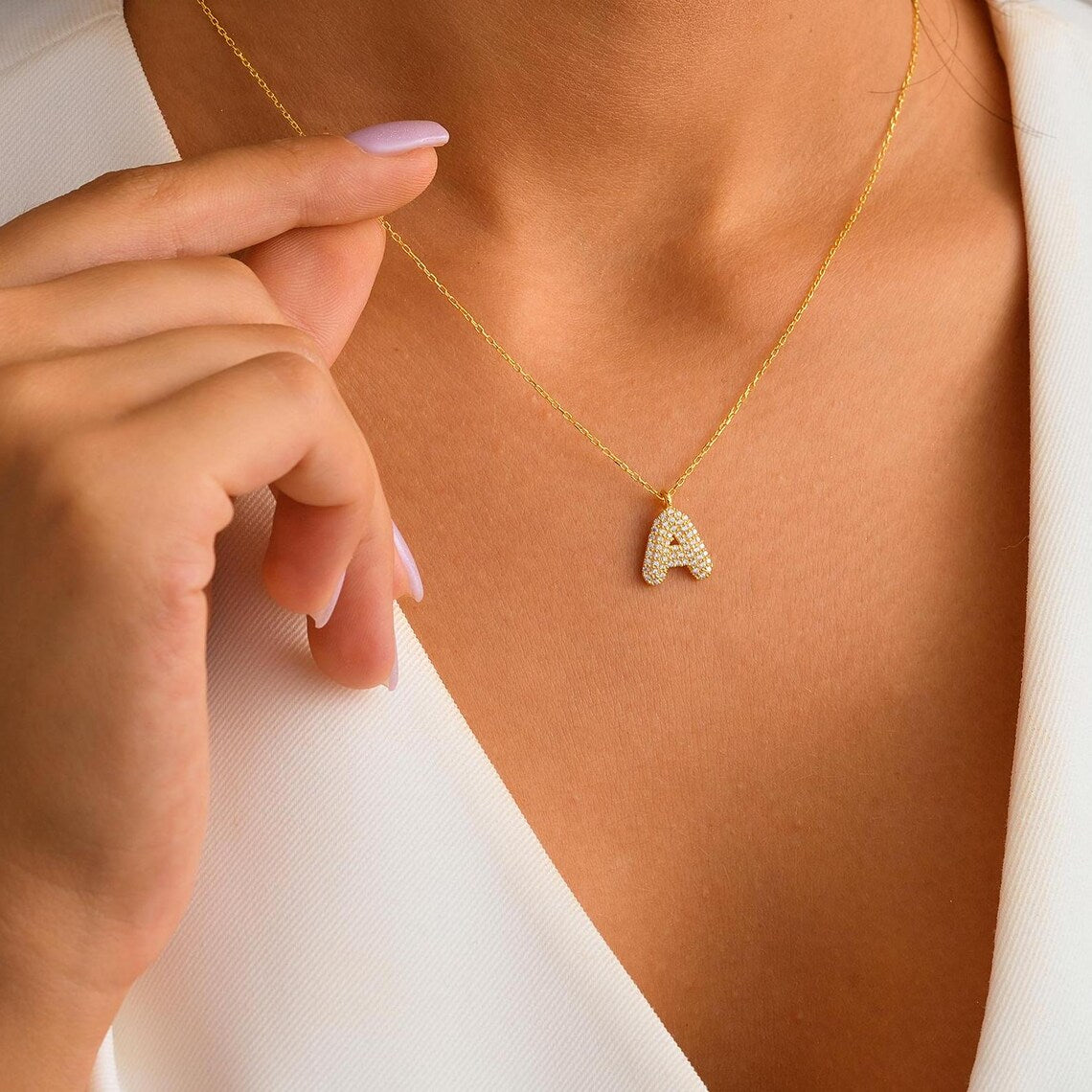Initial Bubble Necklace