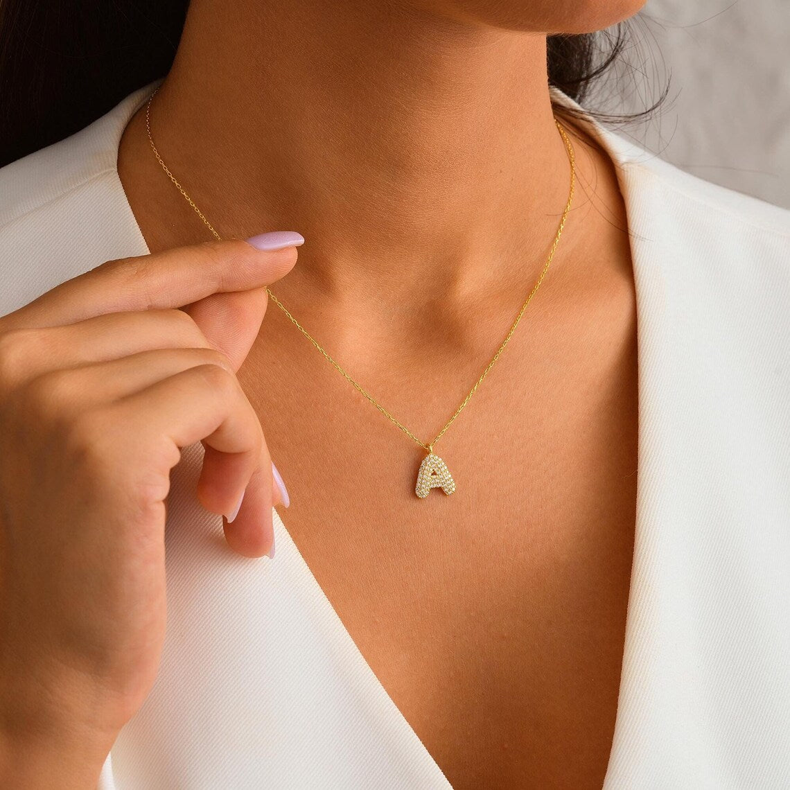 Initial Bubble Necklace