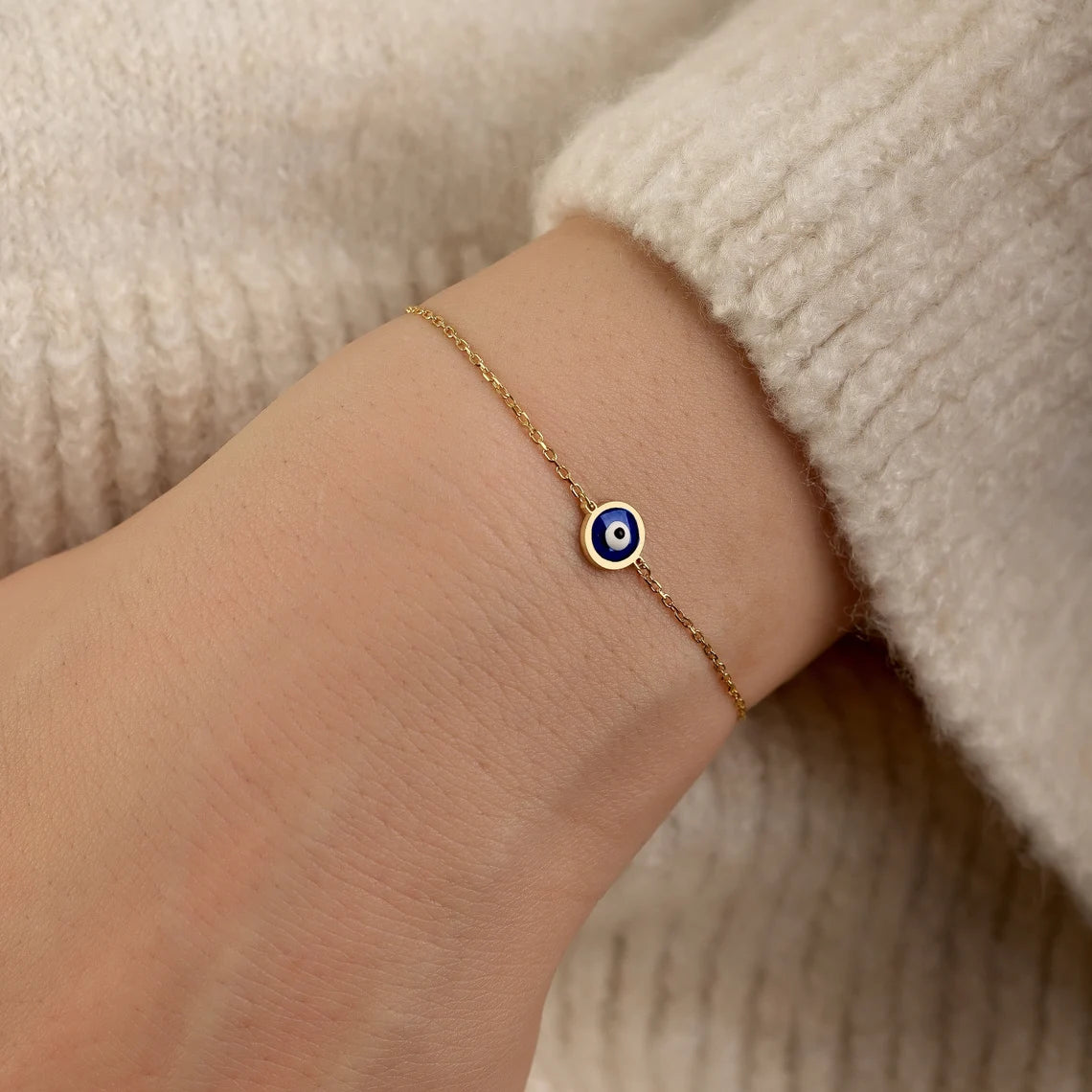 Dainty Evil Eye Charm Bracelet