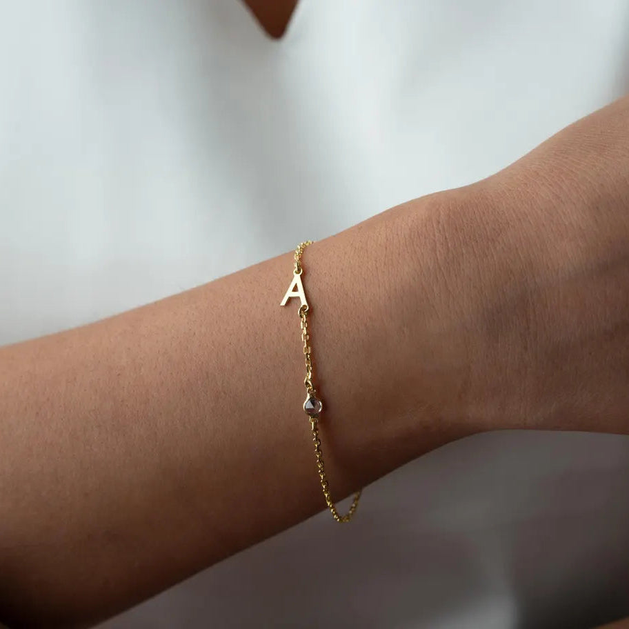 Birthstone Letter Bracelet