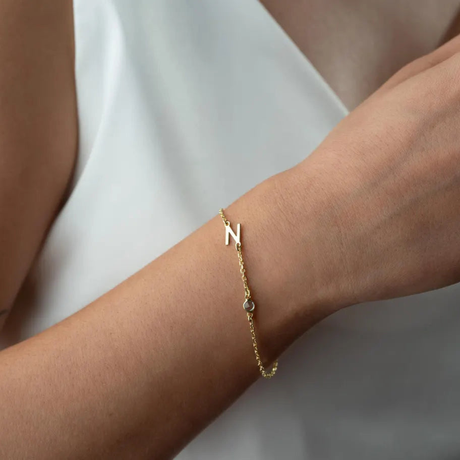 Birthstone Letter Bracelet