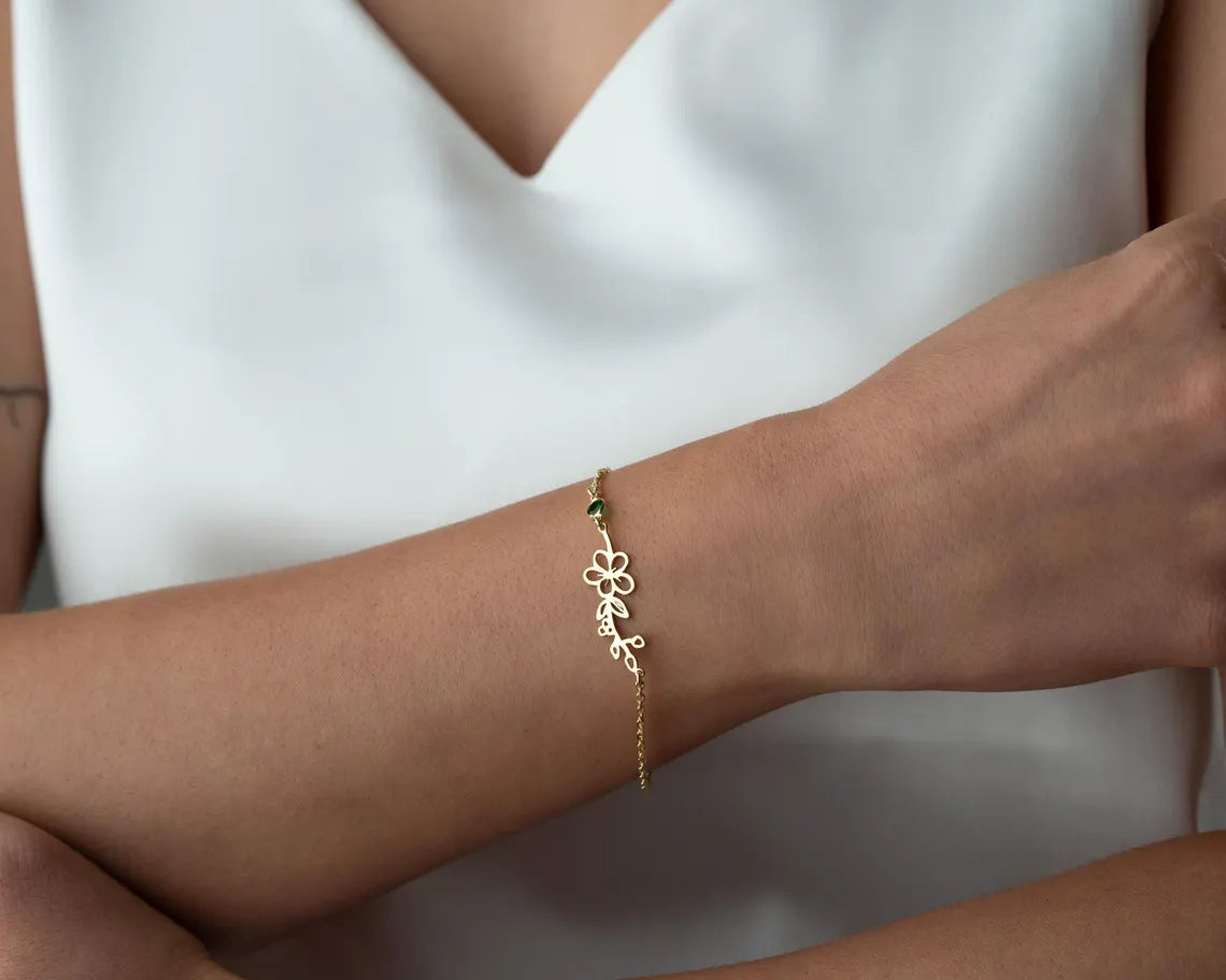 Personalized Birthflower Bracelet