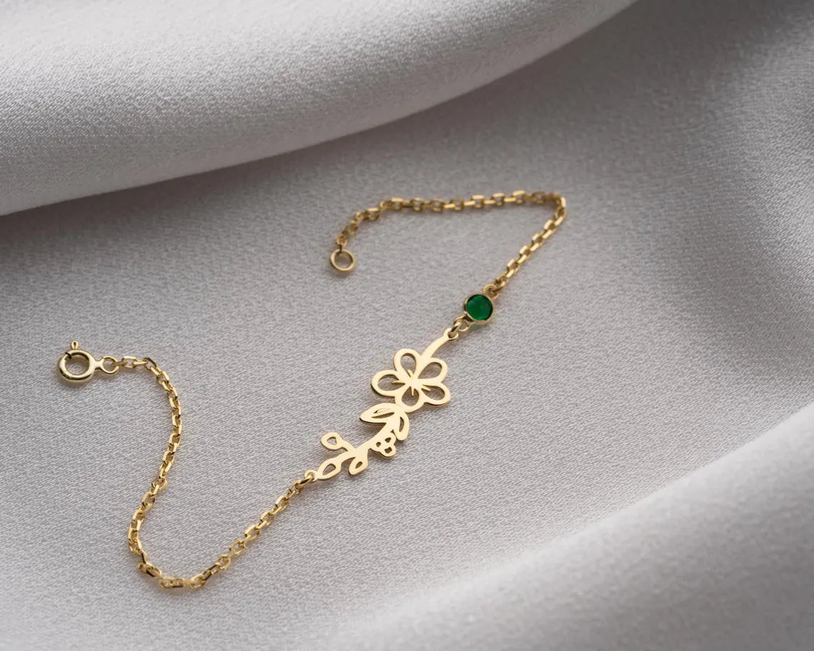 Personalized Birthflower Bracelet