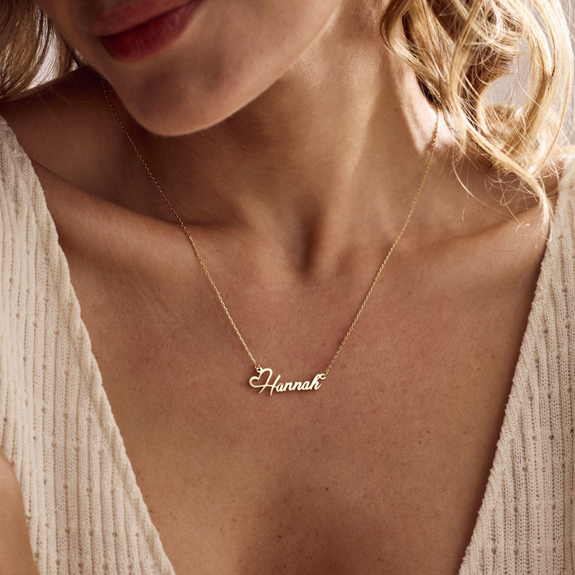 Custom Heart Name Necklace