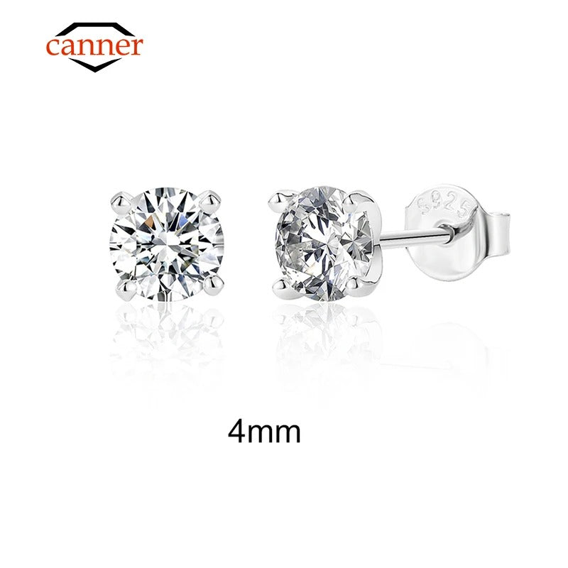 925 Sterling Silver Sparkling Earring With Moissanite