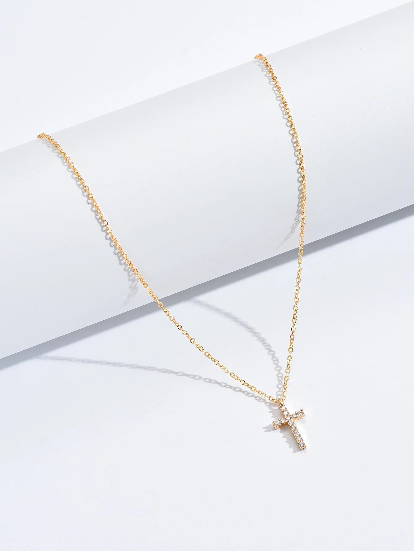 Gold Cross Pendant Necklace